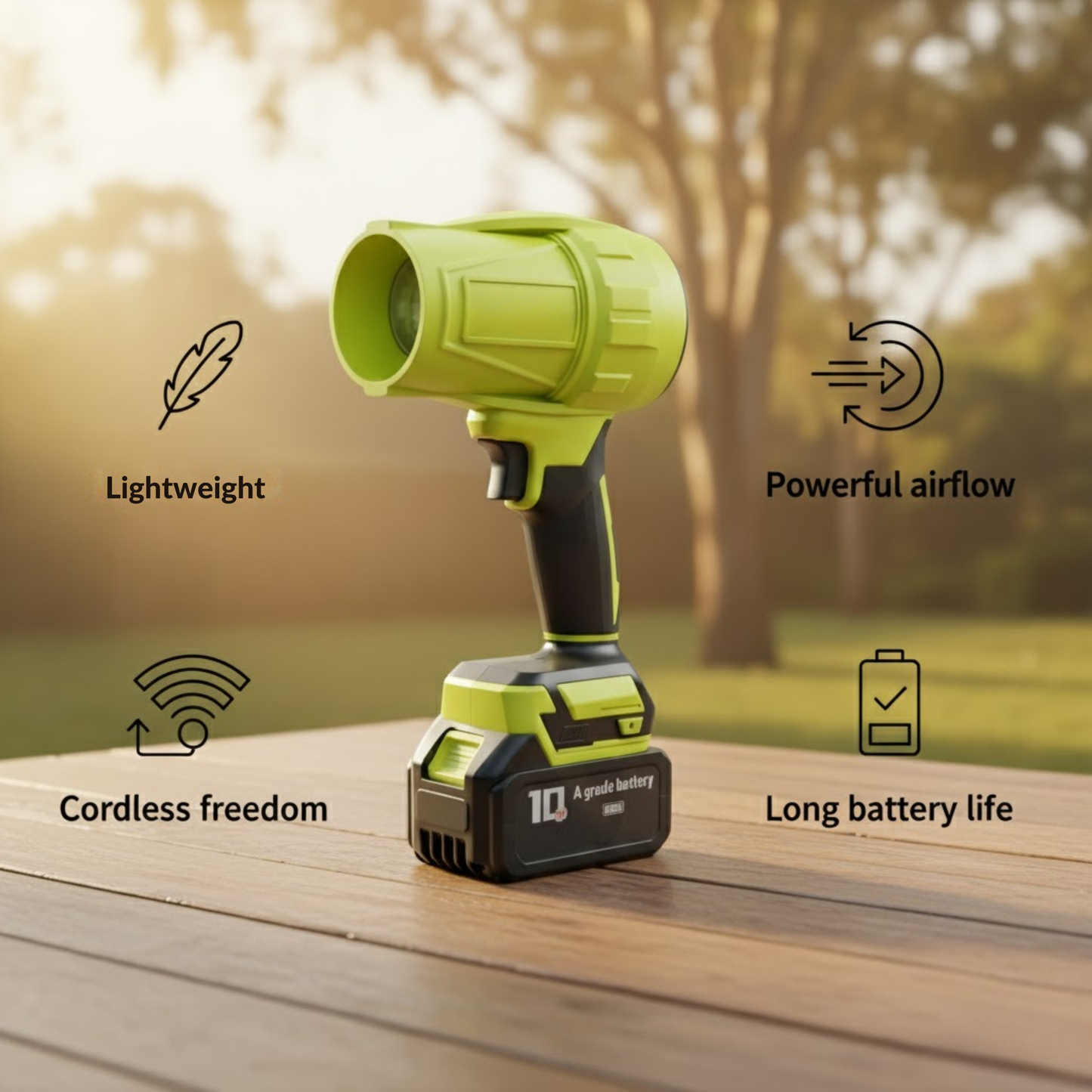 Ultra-Light Cordless Leaf Blower – Clear Leaves Fast, Anywhere - 2X Free Batteries Included