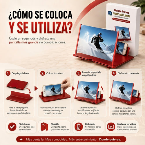 Amplificador de Pantalla 3D — Convierte tu Celular en una Pantalla Gigante 📱➡️🎬