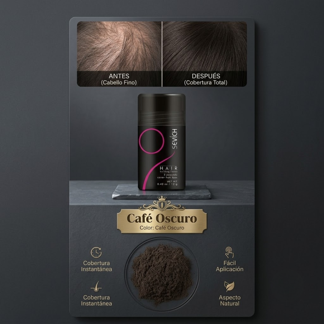 Fibras Capilares Café Oscuro — Cabello con Más Volumen al Instante 💇‍♂️✨