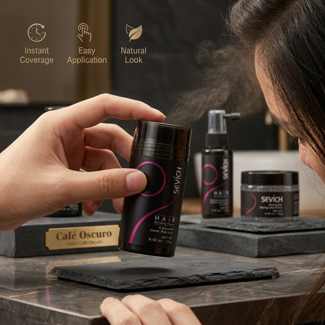 Fibras Capilares Café Oscuro — Cabello con Más Volumen al Instante 💇‍♂️✨